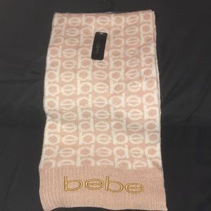Bebe pink/cream embroidered scarf